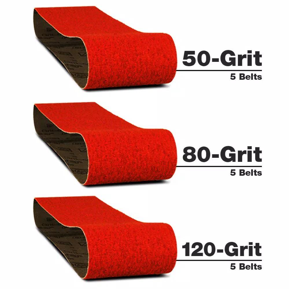 Diablo 3 in. x 18 in. Sanding Belt Assortment (50, 80, 120 Grit) 15-Pack