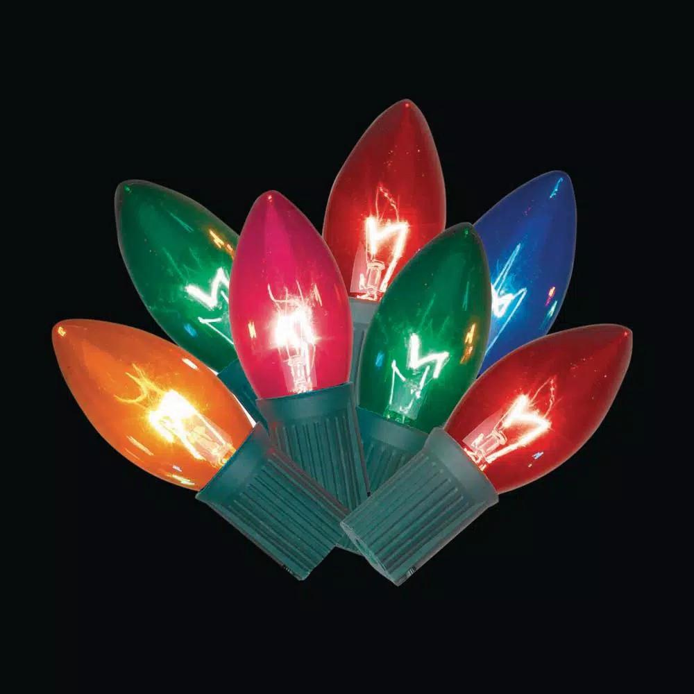 Home Accents Holiday 25-Light C9 Multi-Color Incandescent Christmas String Lights, Set of 6