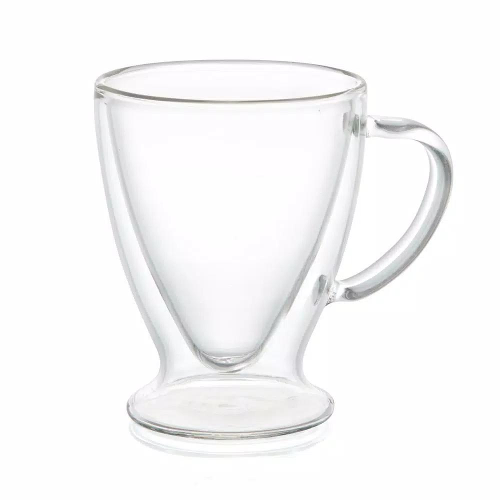 JoyJolt Declan 10 oz. Double Wall Insulated Borosilicate Glass Coffee Mugs (Set of 4)