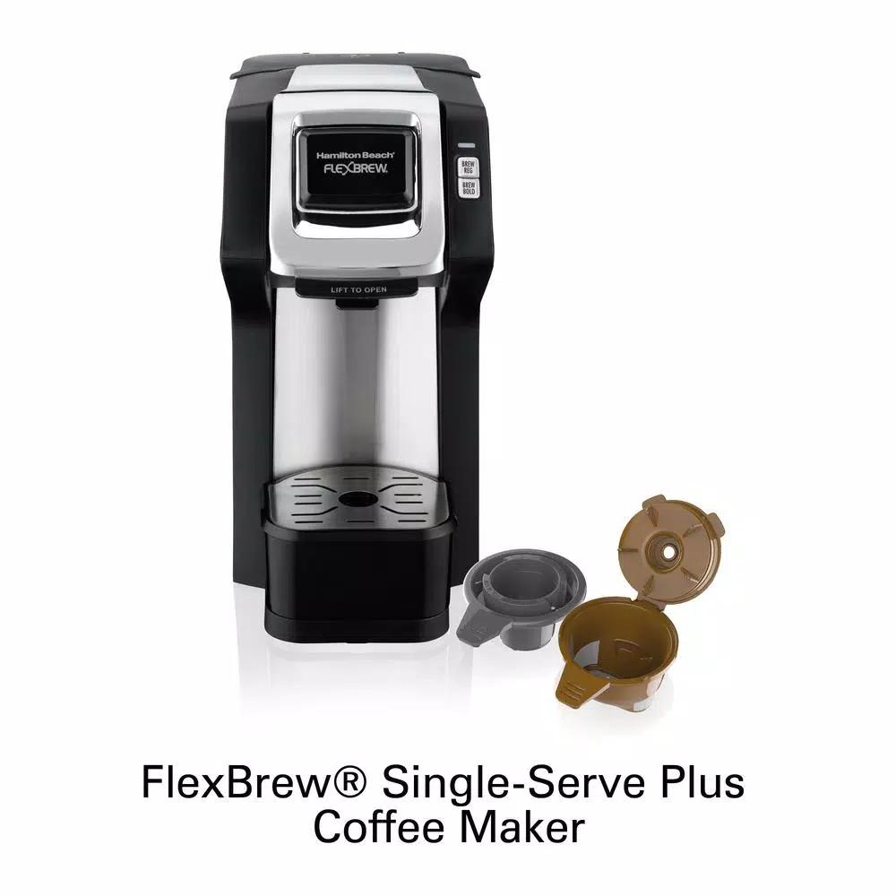 Hamilton Beach FlexBrew Black Single Serve Plus Coffee Maker - Brews Pods or Ground Coffee