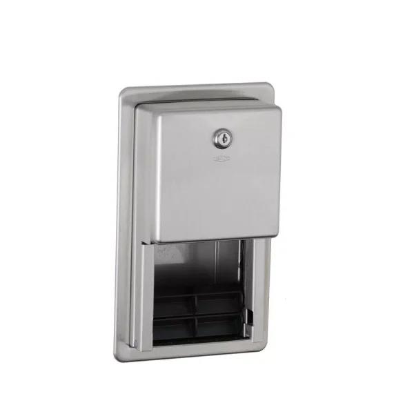 Bobrick Matrix Series Recessed Multi-Roll Toilet Tissue Dispenser, Stainless Steel