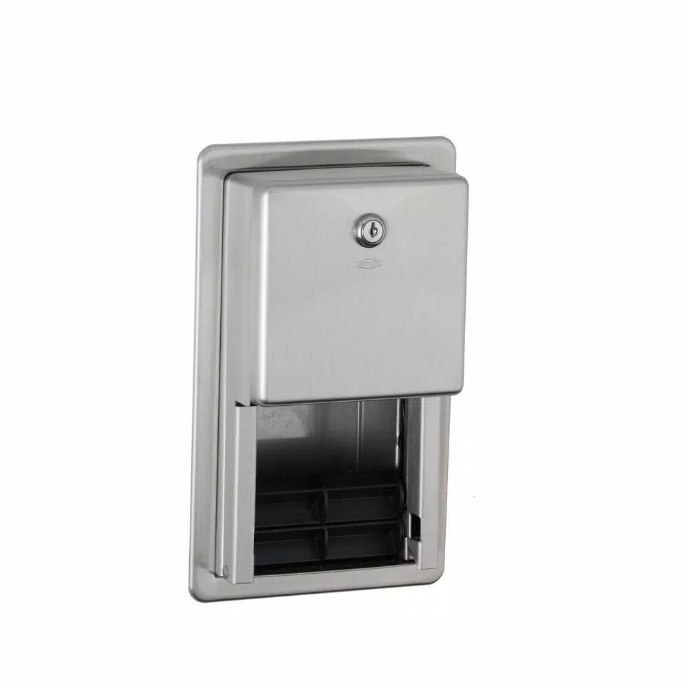 Bobrick Matrix Series Recessed Multi-Roll Toilet Tissue Dispenser, Stainless Steel