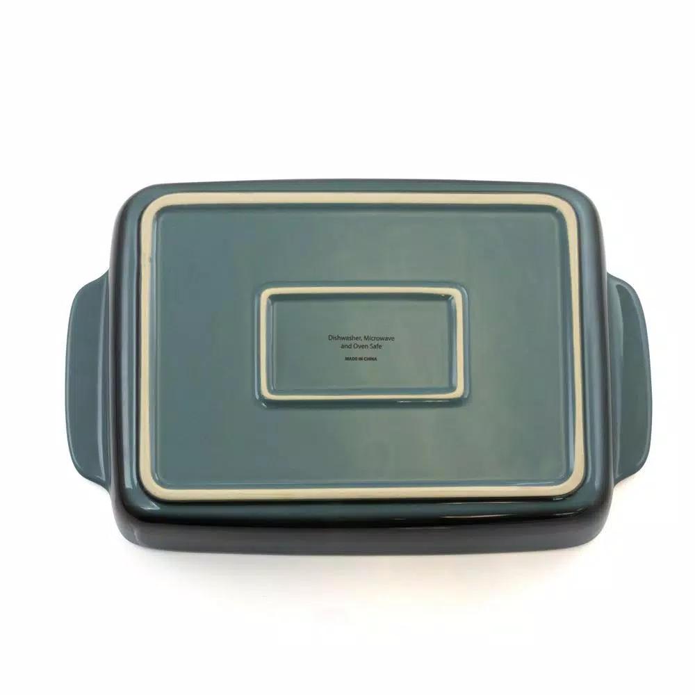 Crock-Pot Artisan 4 Qt. Blue Stoneware Rectangular Bake Pan