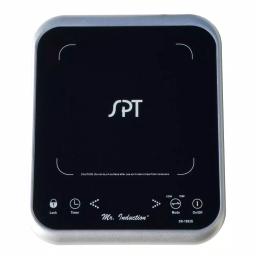 SPT 1650W Single Burner Induction Cooktop with 3.5L Stainless Steel Pot and Glass Lid, Black & Silver thumbnail 1