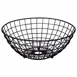 Unbranded Grid Collection Large Black Wire Fruit Bowl - Modern Steel Countertop Organizer thumbnail 1
