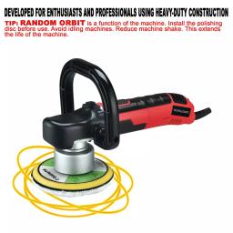 Boyel Living 6 in. Corded Orbital Sander and Polisher, 6 Amp, 6-Speed Variable RPM, 2500-6500 RPM thumbnail 6