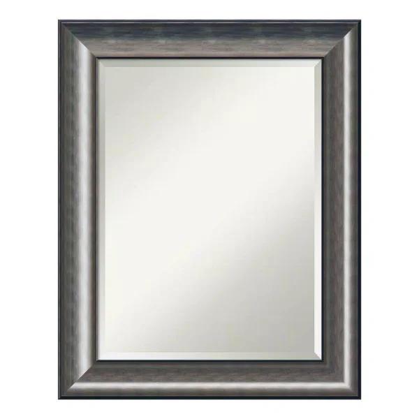 Amanti Art Quicksilver 24 x 18 in. Rectangular Beveled Edge Bathroom Vanity Mirror, Metallic Silver