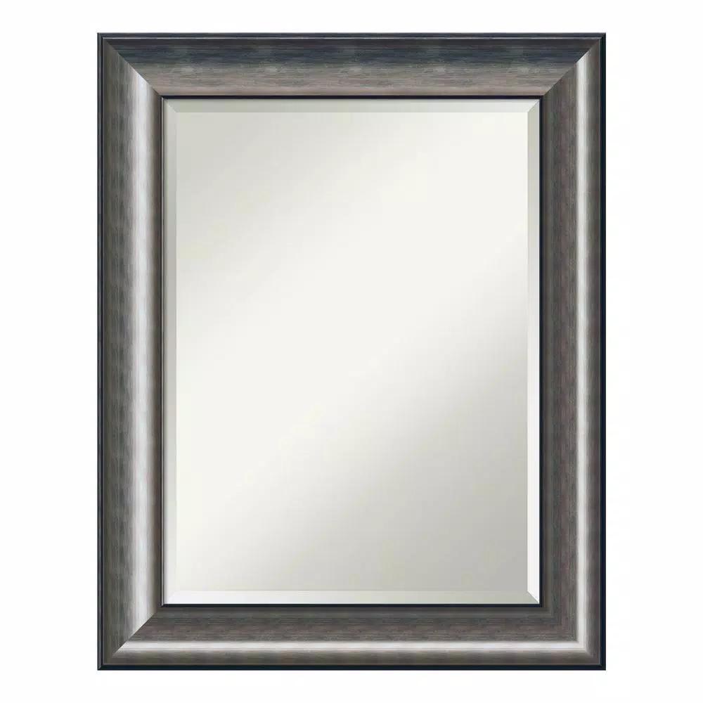 Amanti Art Quicksilver 24 x 18 in. Rectangular Beveled Edge Bathroom Vanity Mirror, Metallic Silver