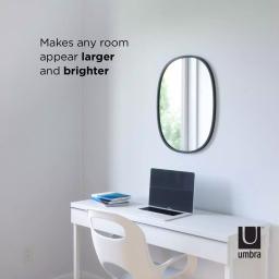 Umbra Hub 24 x 18 in. Oval Modern Framed Wall Mirror - Black thumbnail 4