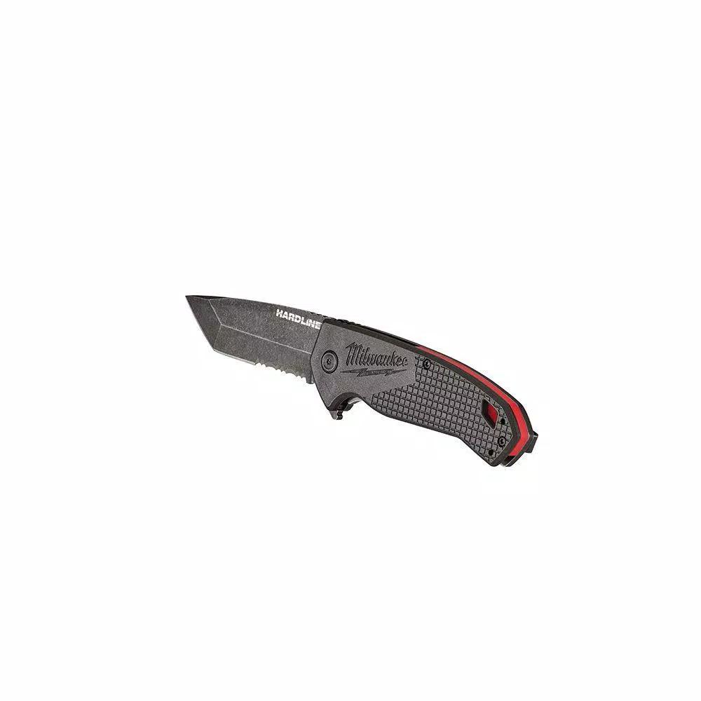 Milwaukee Hardline 3 in. D2 Steel Serrated Tanto Blade Folding Pocket Knife