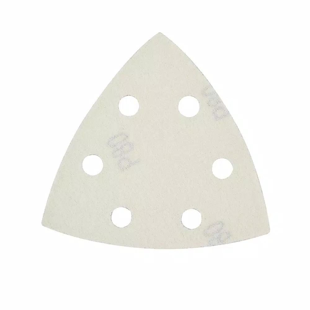 Milwaukee 3-1/2 in. 80-Grit Triangle Sandpaper for Oscillating Multi-Tools, OPEN-LOK Universal Fit (6-Pack)