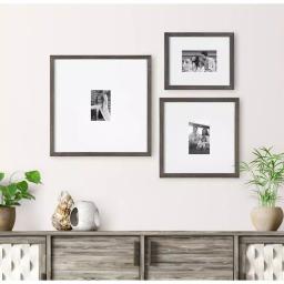 DesignOvation Gallery 16 x 20 Gray Wood Picture Frame with White Mat for 8 x 10 Photos thumbnail 6