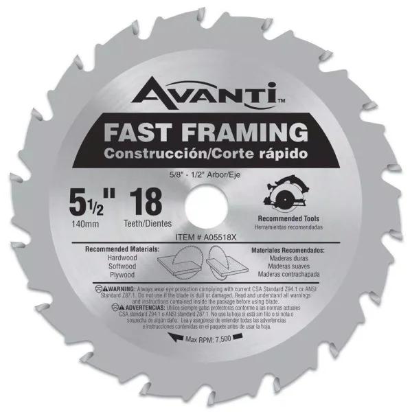 Avanti 5-1/2 in. 18-Teeth Fast Finish Carbide Circular Saw Blade