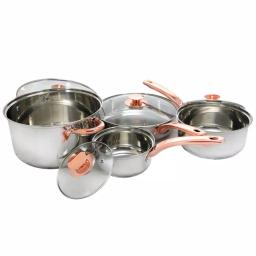 Sunbeam Ansonville 8-Piece Stainless Steel Cookware Set with Rose Gold Accents thumbnail 6