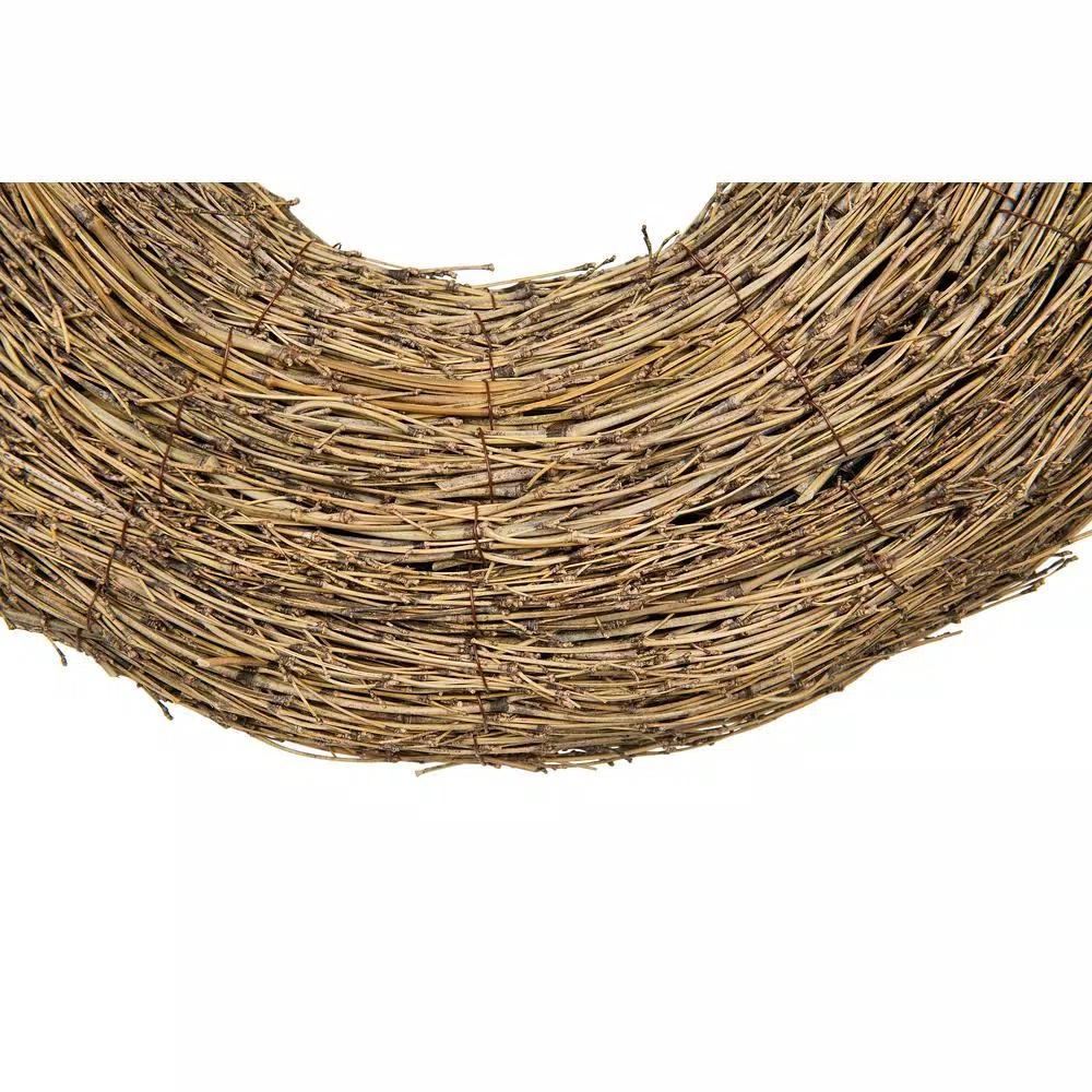 3R Studios 22 in. Natural Bamboo Branch Wreath - Brown Coastal Style Round Decor