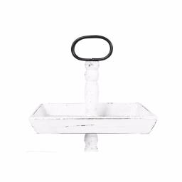 3R Studios White Decorative 3-Tier Tray - Rustic Distressed Wood and Metal Design thumbnail 4