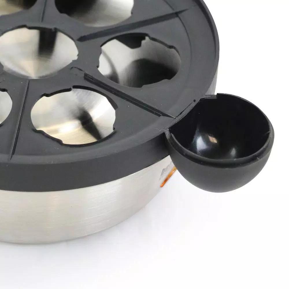 Better Chef 7-Egg Stainless Steel Egg Cooker, Silver/Black