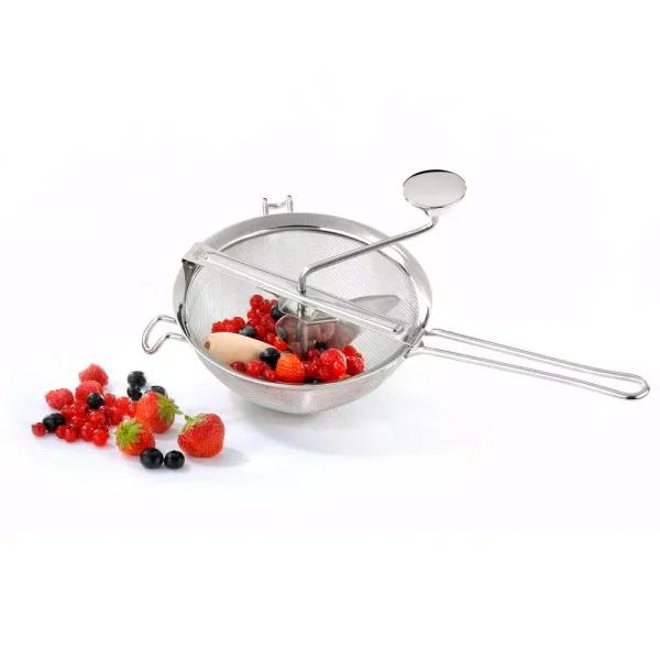 GEFU Berry Press Dual-Purpose Stainless Steel Sieve and Fruit Strainer