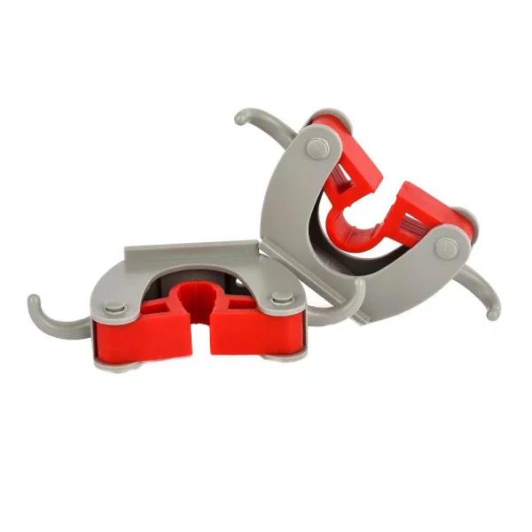 Alpine Industries Wall Mounted Mop and Broom Holder with 2-Hooks (2-Pack)