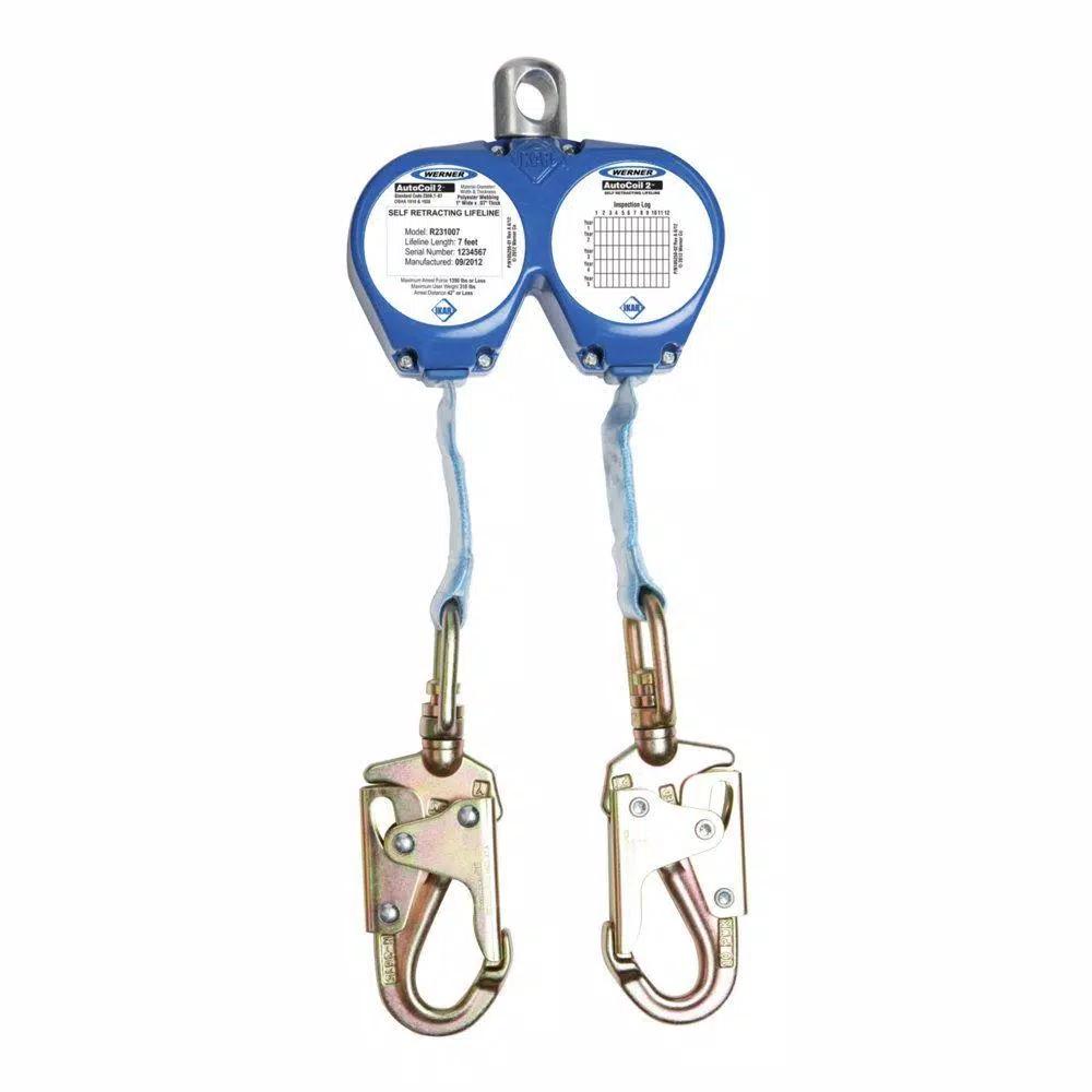 Werner AutoCoil 2 7 ft. Web Self Retracting Lifeline with Aluminum Housing
