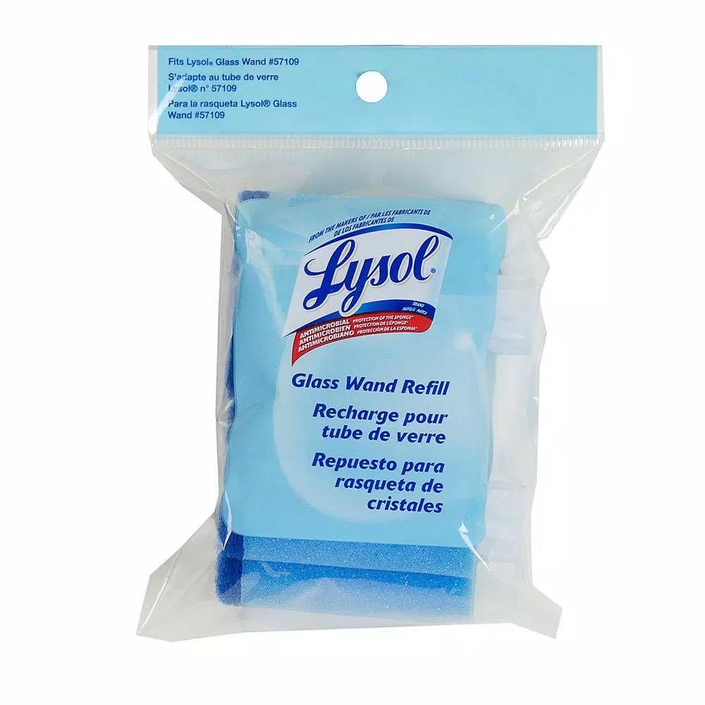 Lysol Glass Wand Sponge Refills, 2-Pack, Antimicrobial Scouring Pads