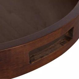 Kate and Laurel Hutton 18.25 in. Round Walnut Brown Wooden Decorative Serving Tray with Built-in Handles thumbnail 3