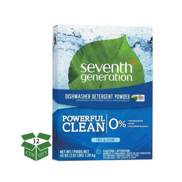 SEVENTH GENERATION Free and Clear Scent Automatic Dishwasher Powder, 45 oz (Case of 12)