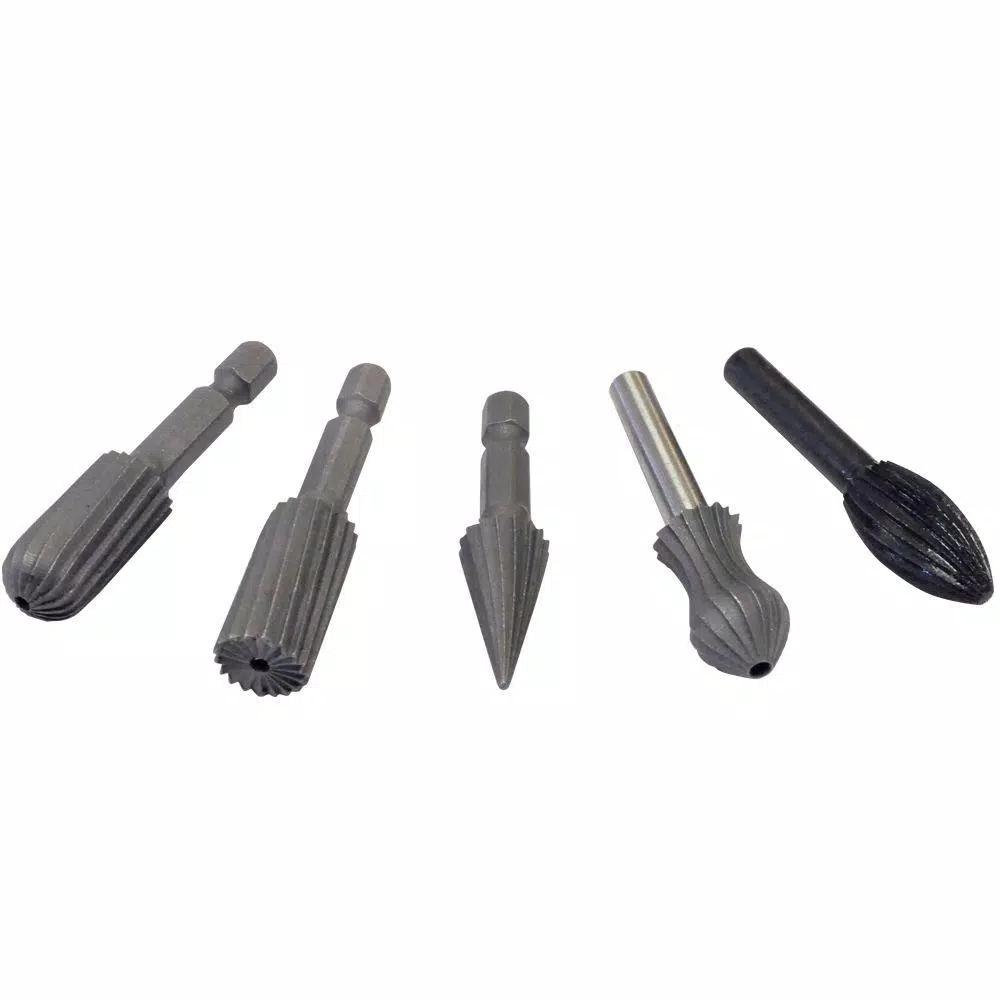 eazypower 5-Piece 1/4 in. Shank Rotary File Assortment, Hardened Alloy Steel