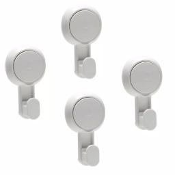 Bath Bliss 4 Pack Gel-Suction Power Hooks, Heavy Duty White Robe and Towel Hooks thumbnail 1