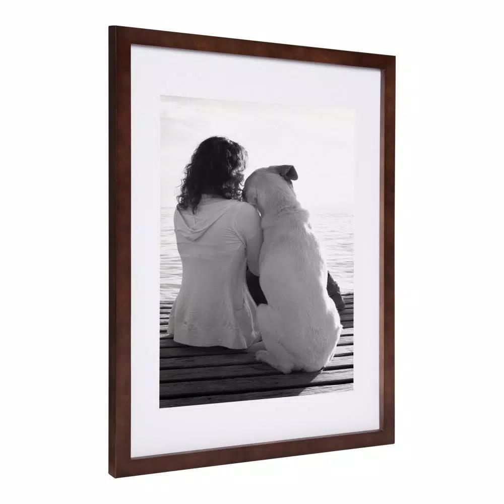 DesignOvation Design Ovation Gallery Wood Picture Frame Set, Walnut Brown, 14 x 18 in. (Set of 2)