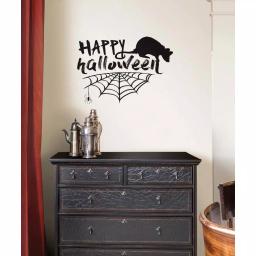 WallPops Happy Halloween Wall Quote Decals - 6 Piece Spider Web and Rat Set thumbnail 1