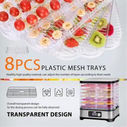 VIVOHOME 8-Tray Stainless Steel Food Dehydrator with Digital Timer and Temperature Control thumbnail 4