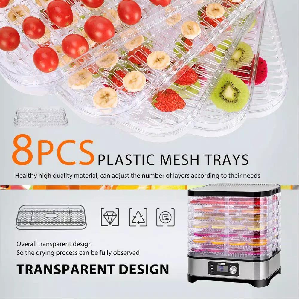 VIVOHOME 8-Tray Stainless Steel Food Dehydrator with Digital Timer and Temperature Control