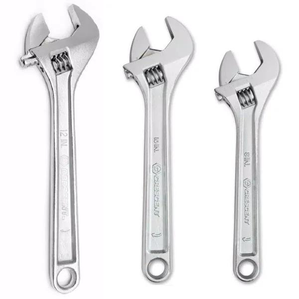 Crescent 3-Piece Adjustable Wrench Set, 8 in., 10 in., and 12 in.