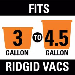 RIDGID VF3511 Filter Kit with VF3500 Fine Dust Filter and (2) VF3501 Dust Bags for 3 to 4.5 Gal. Wet/Dry Vacuums thumbnail 12