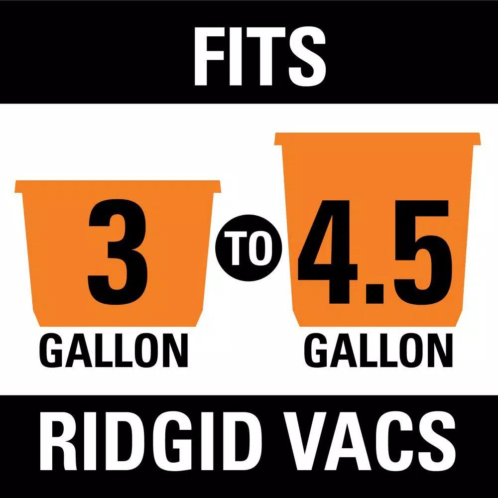 RIDGID VF3511 Filter Kit with VF3500 Fine Dust Filter and (2) VF3501 Dust Bags for 3 to 4.5 Gal. Wet/Dry Vacuums
