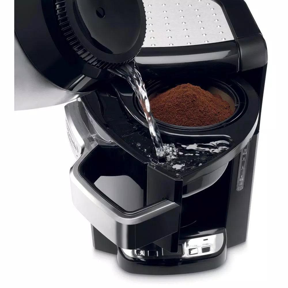 DeLonghi De'Longhi 10-Cup Black Stainless Steel Drip Coffee Maker with Thermal Carafe and Front Access