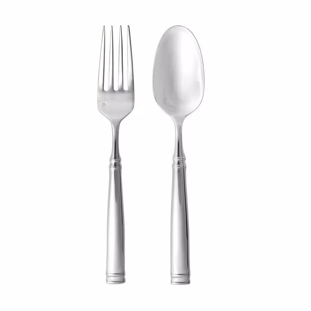 Fortessa SS Bistro 2-Piece Stainless Steel Serving Set, 18/10 Flatware