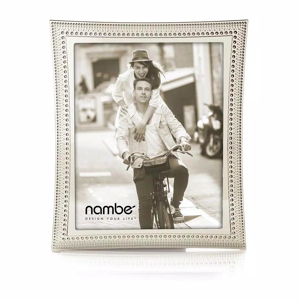 Nambe Silver-Plated Beaded Metal Picture Frame, 8 x 10, Contemporary Tabletop Decor