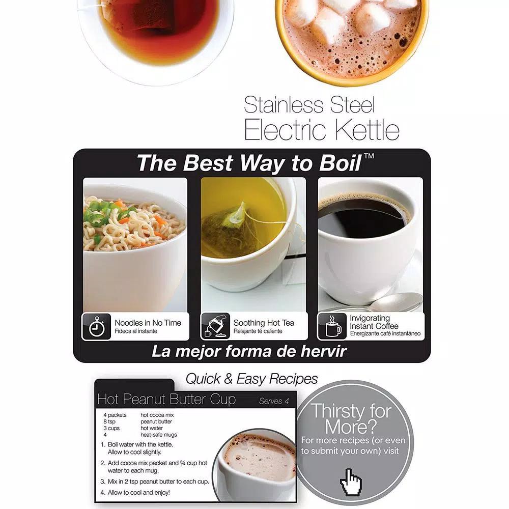 Aroma 1.7L Stainless Steel Electric Kettle, 7-Cup Capacity