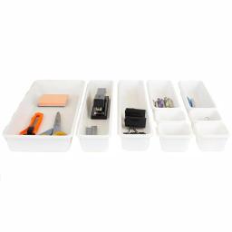 Unbranded 9-Piece Interlocking Plastic Drawer Organizer Set, Customizable Modular Storage Dividers thumbnail 3