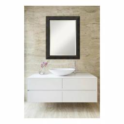 Amanti Art Signore 22.5 in. W x 28.5 in. H Rectangular Beveled Edge Bronze Wood Framed Bathroom Vanity Mirror thumbnail 5