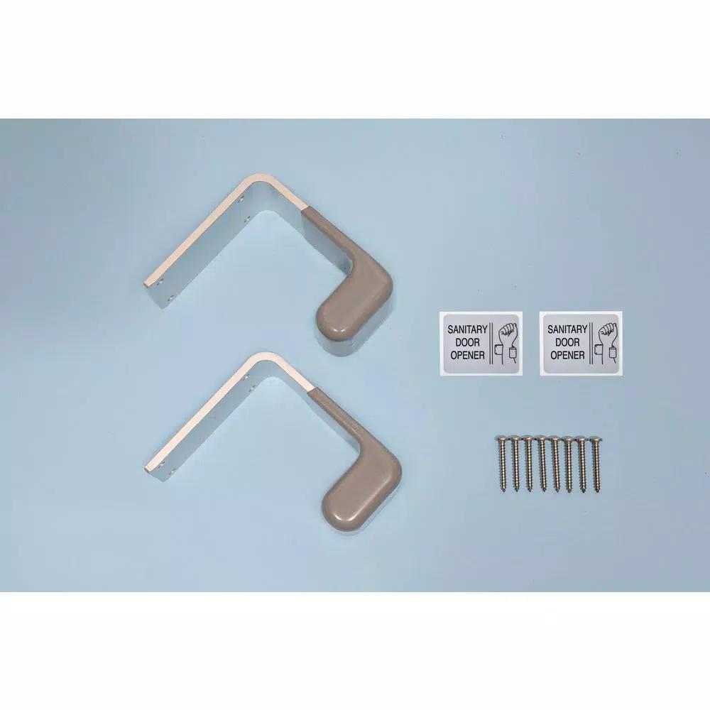 Unbranded Aluminum Satin Silver/Grey Hands-Free Sanitary Door Pulls for Restroom Exit Doors (2-Pack)