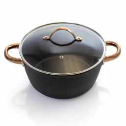 Oster Allsberg 10-Piece Aluminum Nonstick Cookware Set with Bronze Handles, Black and Bronze thumbnail 4