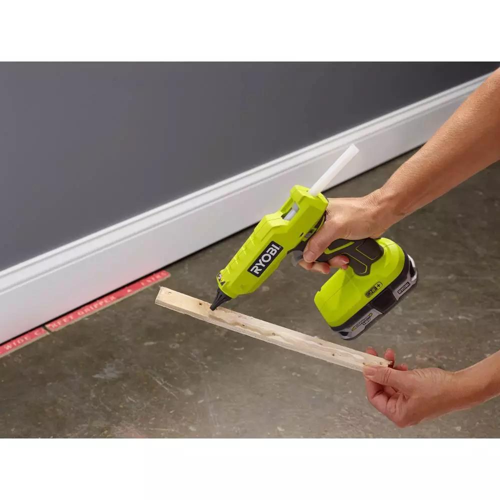 RYOBI 18V ONE+ Cordless Full Size Glue Gun (Tool-Only) with 3 Glue Sticks