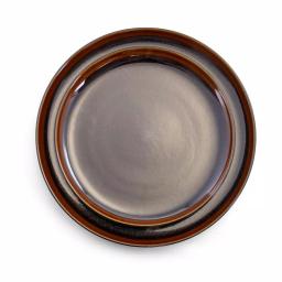Elama Midnight Beach 16-Piece Metallic Black Stoneware Dinnerware Set, Service for 4 thumbnail 2