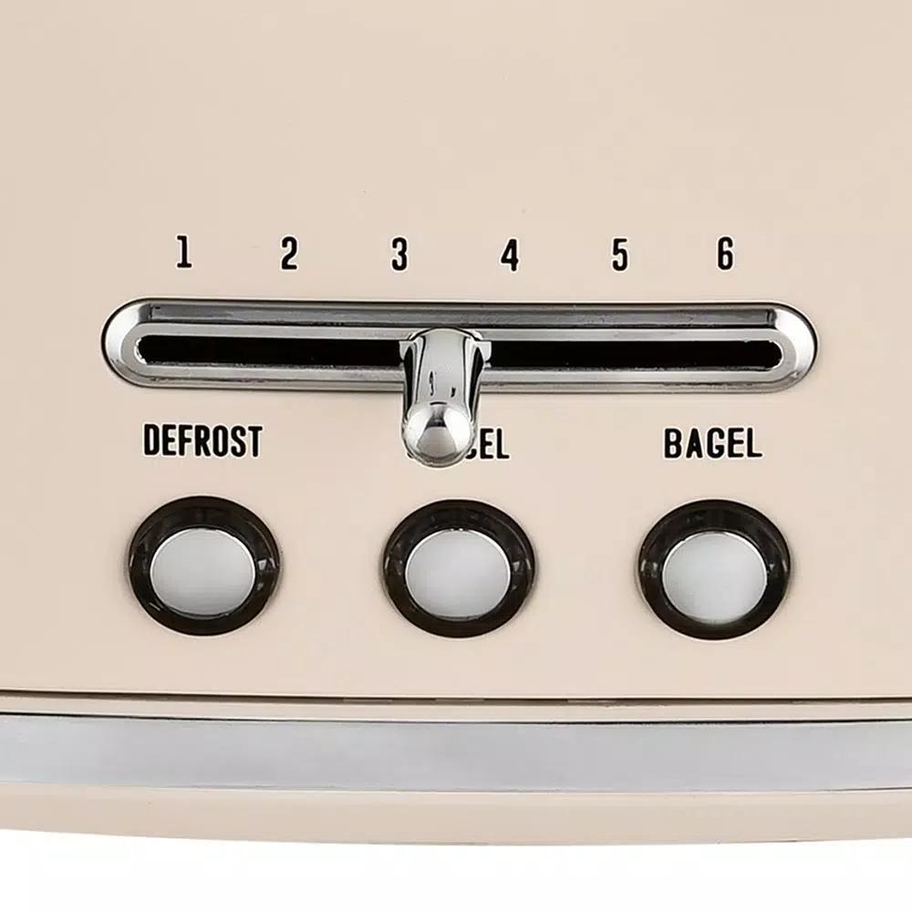 Kalorik Retro 2-Slice Wide Slot Toaster, Cream