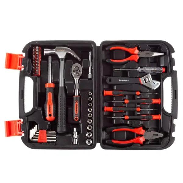 Stalwart 47-Piece Heat Treated Steel Tool Set with Hard Plastic Carrying Case