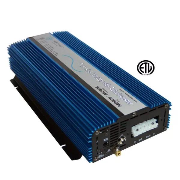 AIMS POWER 2000-Watt Pure Sine Wave Inverter with Automatic Transfer Switch, 12V DC to 120V AC, ETL Listed