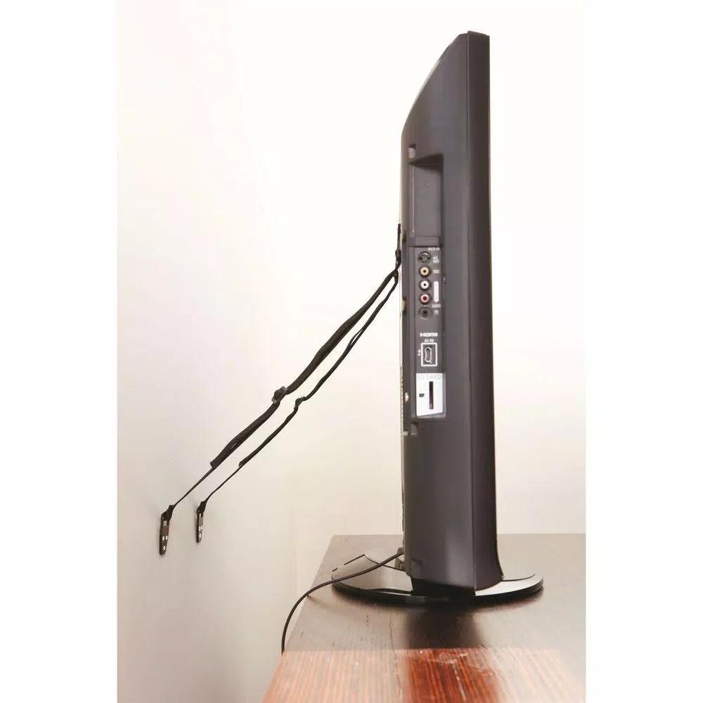 Dreambaby Flat Screen TV Saver - Heavy-Duty Anti-Tip TV Stabilizer Straps, Black